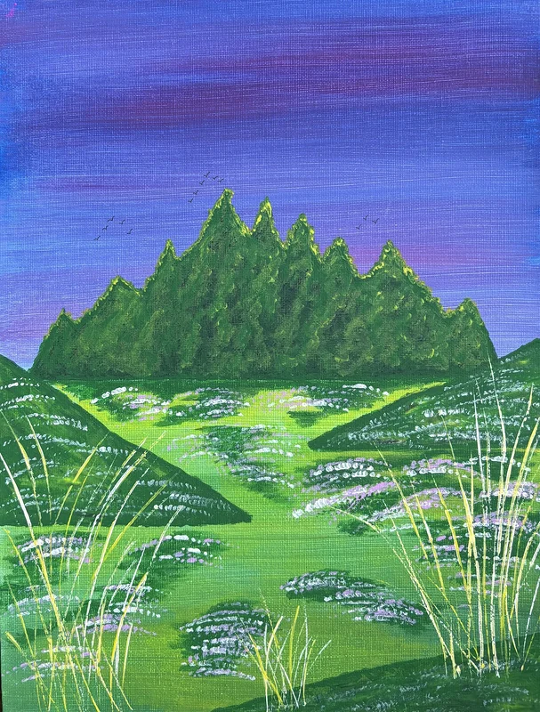 Akrylmålning En sommar kväll av Ann-Christin (Acmpainting) Martinsson