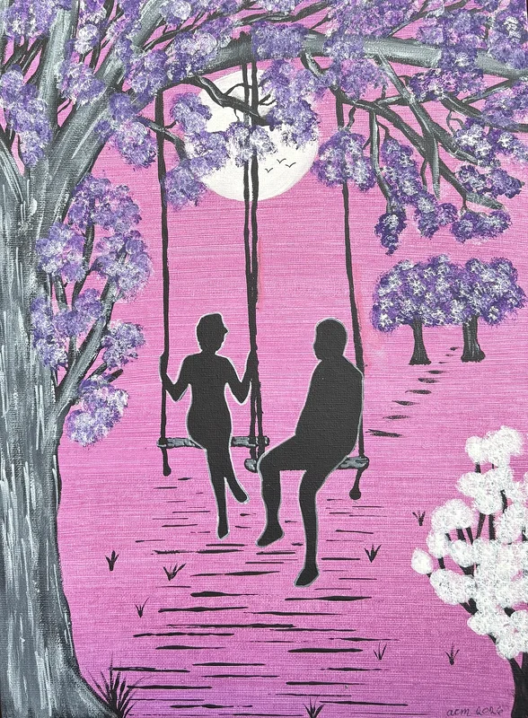 Akrylmålning Gungorna av Ann-Christin (Acmpainting) Martinsson