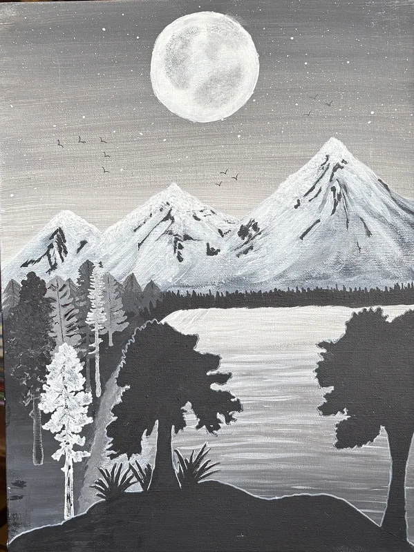 Akrylmålning De vita trädet av Ann-Christin (Acmpainting) Martinsson