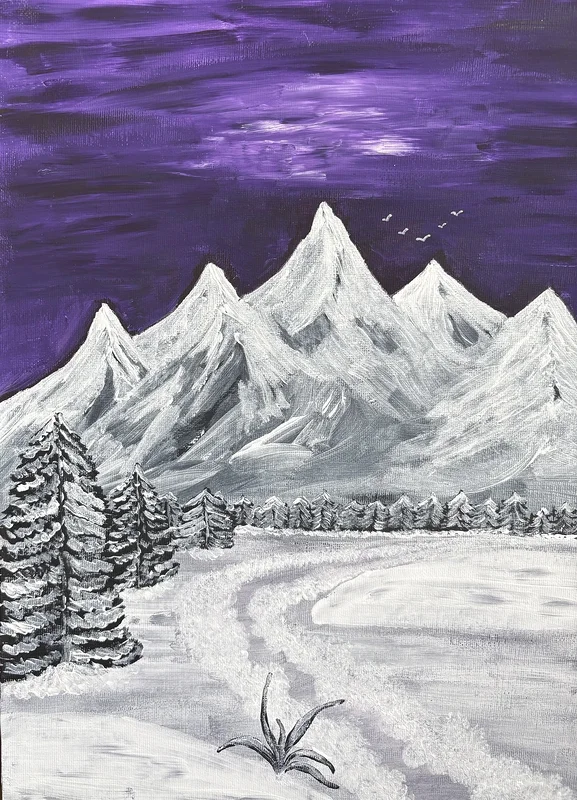 Akrylmålning Mitt vinterland av Ann-Christin (Acmpainting) Martinsson
