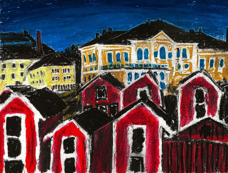 Möljen vy från Stationsgatan av Oskar Gyllenhammar