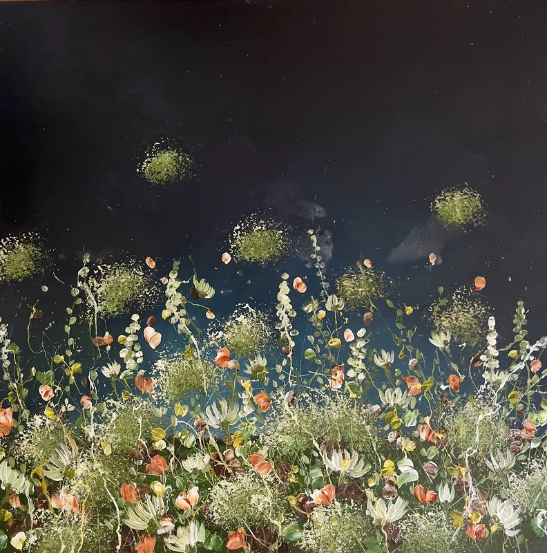 Akrylmålning Midnight Garden II av Anna Artistockholm Brandt