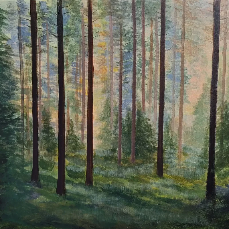 Akrylmålning Trollskog 2 av Anna Jormin