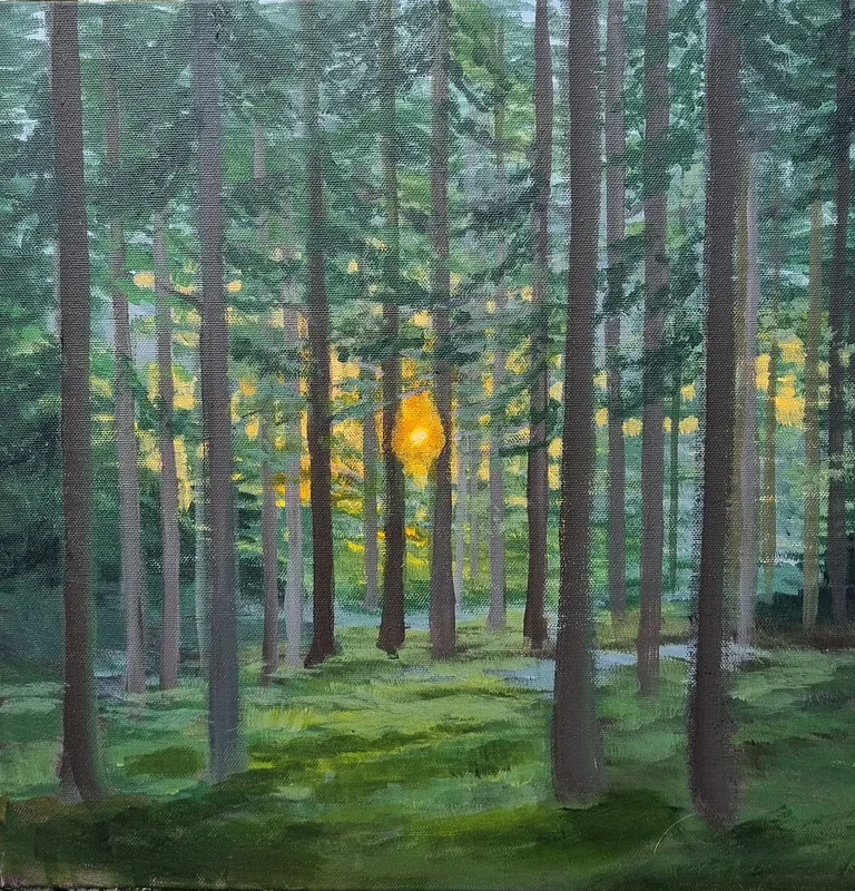 Akrylmålning Sommar I skogen 4 av Anna Jormin