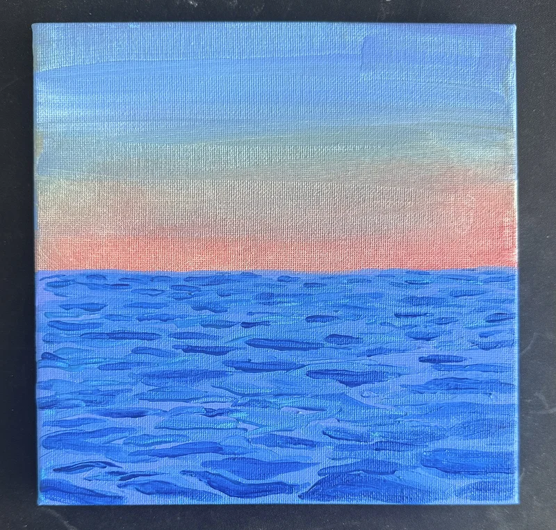 Akrylmålning Sunset in Majorca av Yagmur Ince Guney Dalkilic