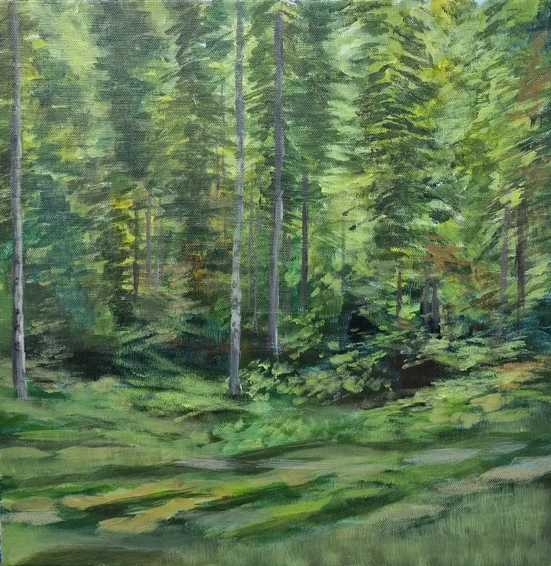 Akrylmålning Sommarskog 5 av Anna Jormin