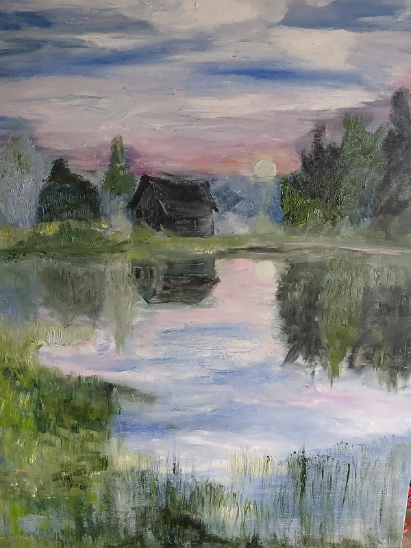 Oljemålning Sommarspegel av Viveka Danielsson