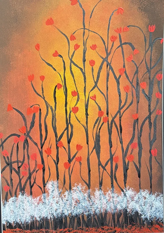 Akrylmålning Sommar- blomster av Ann-Christin (Acmpainting) Martinsson