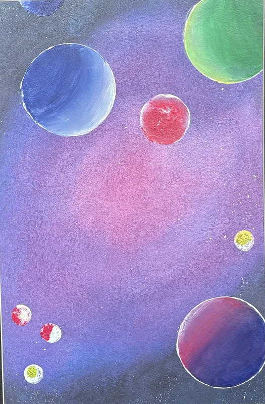 Akrylmålning Planeter av Ann-Christin (Acmpainting) Martinsson