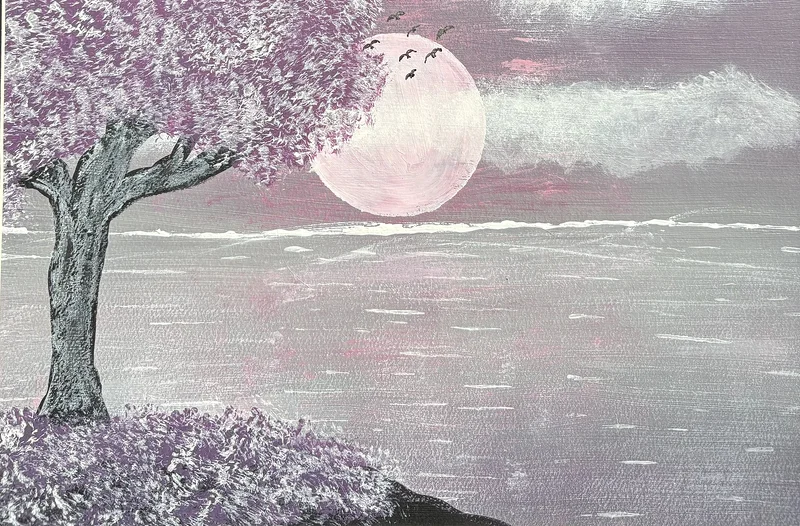 Akrylmålning Rosa drömmar av Ann-Christin (Acmpainting) Martinsson