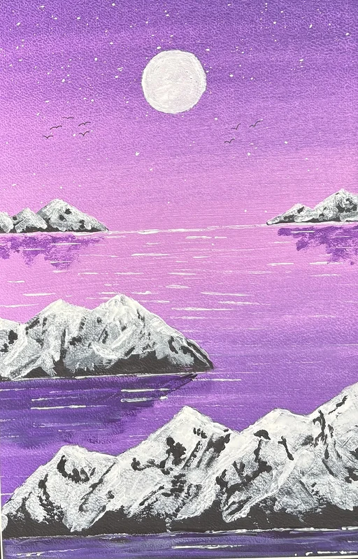 Akrylmålning De små bergen av Ann-Christin (Acmpainting) Martinsson