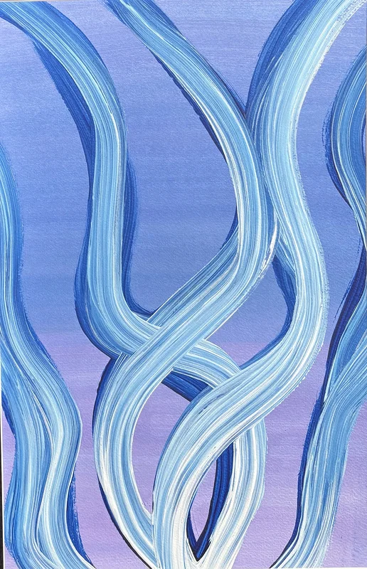 Akrylmålning Svajande löv 1 av Ann-Christin (Acmpainting) Martinsson