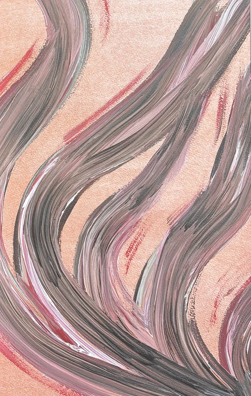 Akrylmålning Svajande blad 4 av Ann-Christin (Acmpainting) Martinsson