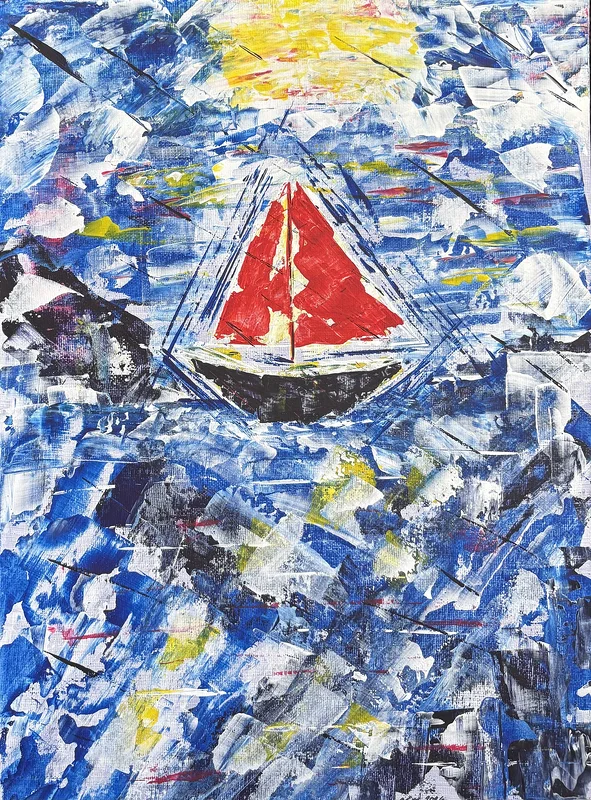 Akrylmålning Ett stormigt hav av Ann-Christin (Acmpainting) Martinsson