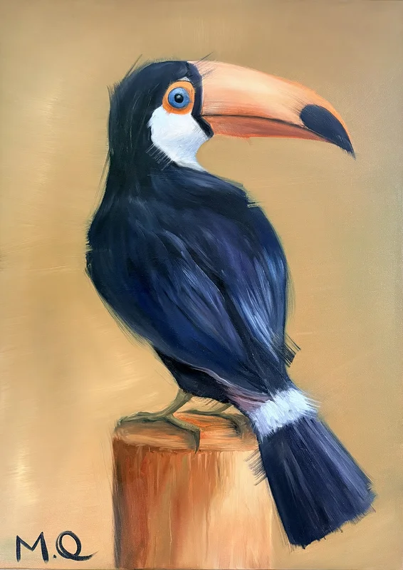 Oljemålning Toucan av Montes De Oca