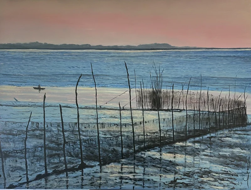 Oljemålning Another day goes by av Sean Aghili