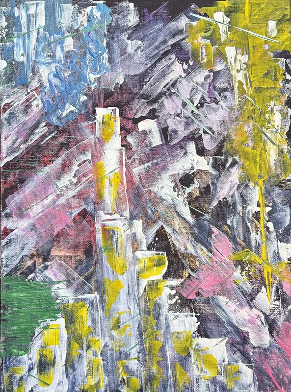 Akrylmålning Stan i ljus av Ann-Christin (Acmpainting) Martinsson