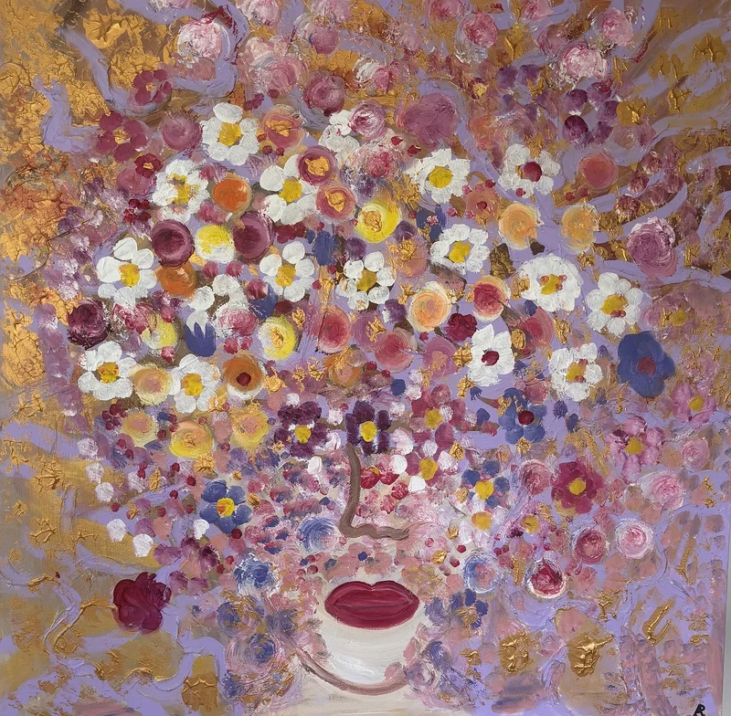 Akrylmålning A mind in bloom av Andrea Paulina