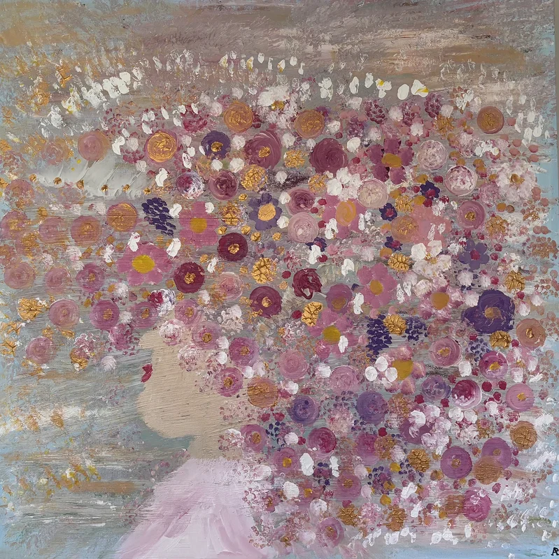 Akrylmålning Flower fever av Andrea Paulina