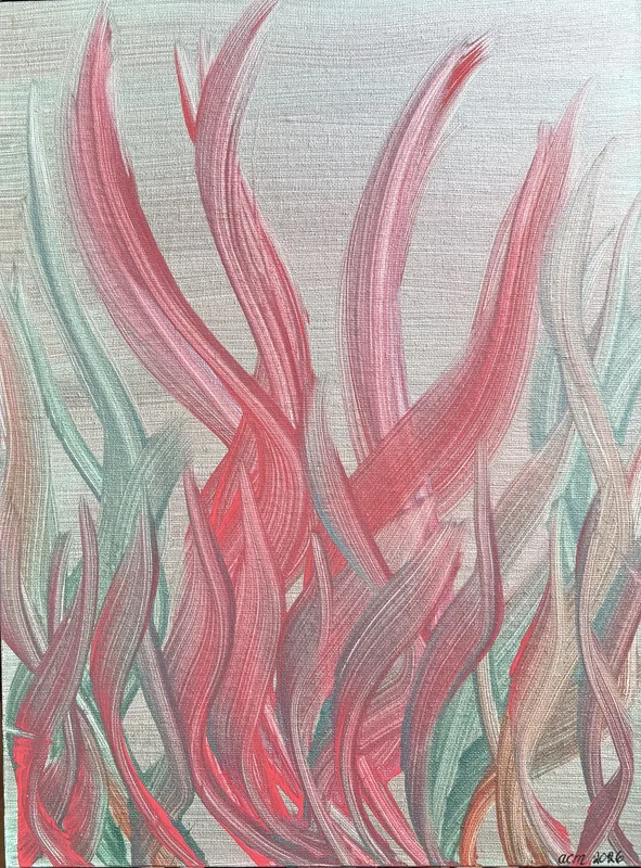Akrylmålning Svajande blad 6 av Ann-Christin (Acmpainting) Martinsson