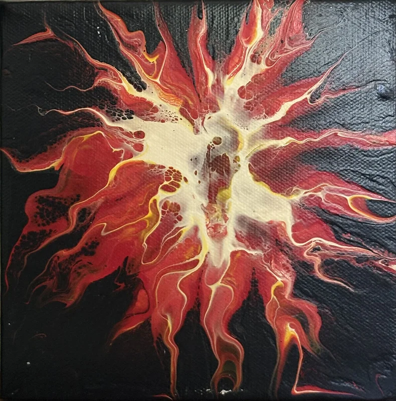 Akrylmålning Explosionen av Ann-Christin (Acmpainting) Martinsson