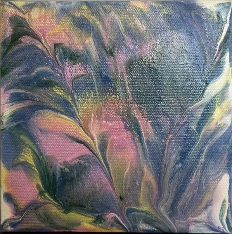 Akrylmålning Rosagul blomma av Ann-Christin (Acmpainting) Martinsson