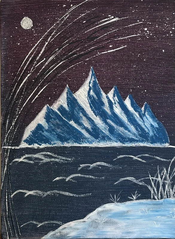 Akrylmålning De isblåa bergen av Ann-Christin (Acmpainting) Martinsson