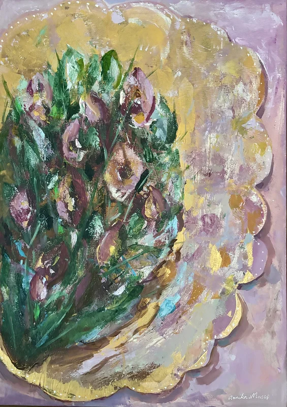 Akrylmålning Bouquet av Annika Mases