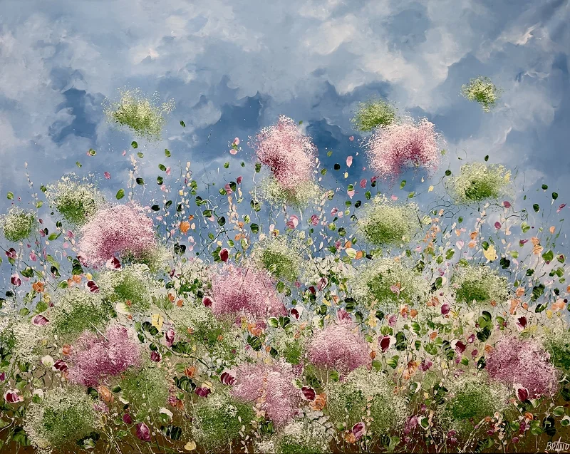 Akrylmålning Clouds Over Giverny av Anna Artistockholm Brandt