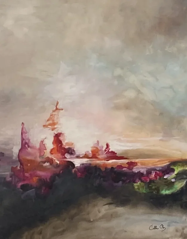 Oljemålning Vanilla Sky av Cathrine Öberg