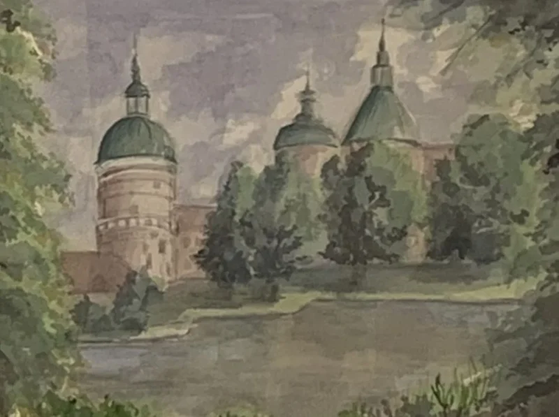 Akvarell Gripsholm Castle - first edition av Carlyle Minnaar