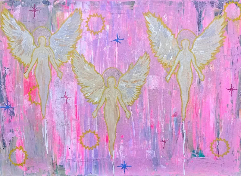 Akrylmålning Wings of Serenity av Elissavet Andreadou