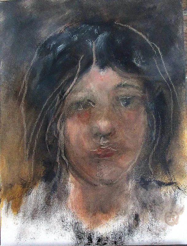 Oljemålning Ljusstudie my friend young Lars 1969 av Jan Söderman