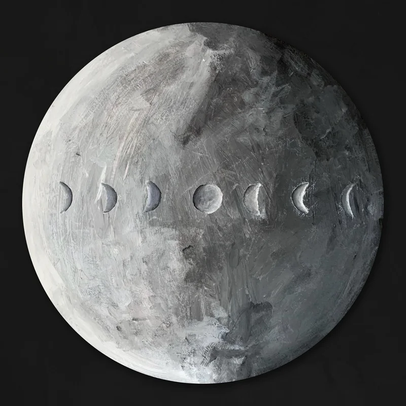 Akrylmålning Moon phases av Stephan Nilsson