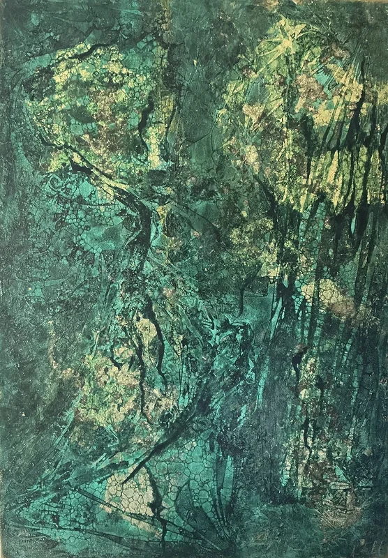 Akrylmålning Silva Densa (tät skog) av Åsa Forslund