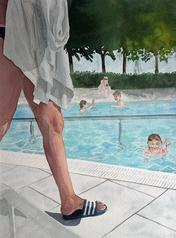 Akvarell Poolkanten av Jenny Hill