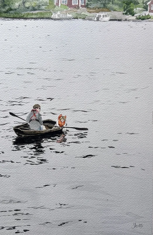 Akvarell Ro av Jenny Hill