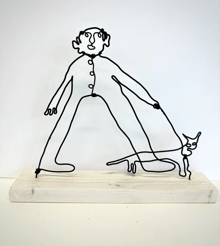 Skulptur Farfar med katten av Sven Teglund