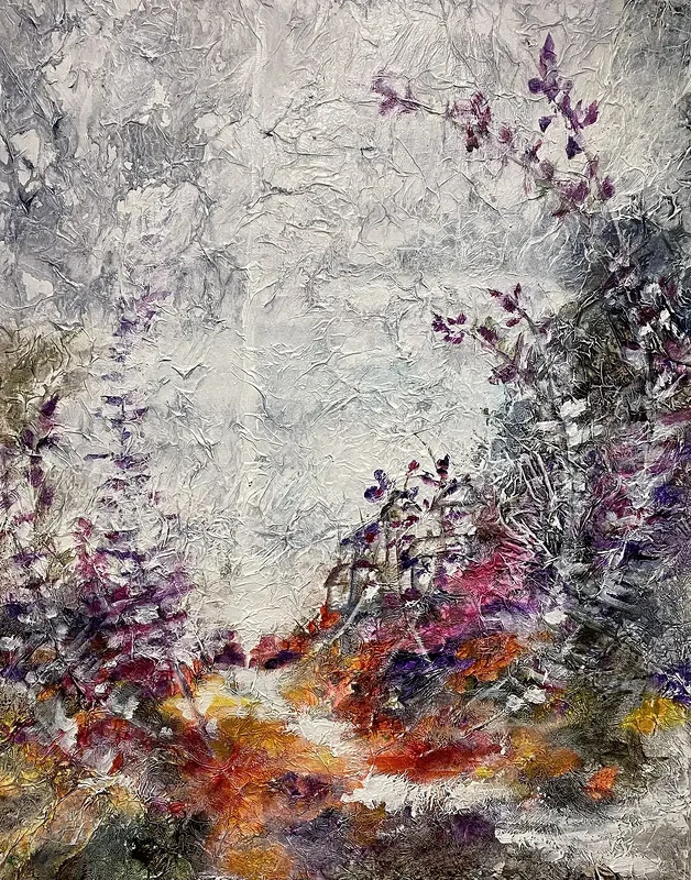 Akrylmålning Flowers breath av Cathrine Öberg