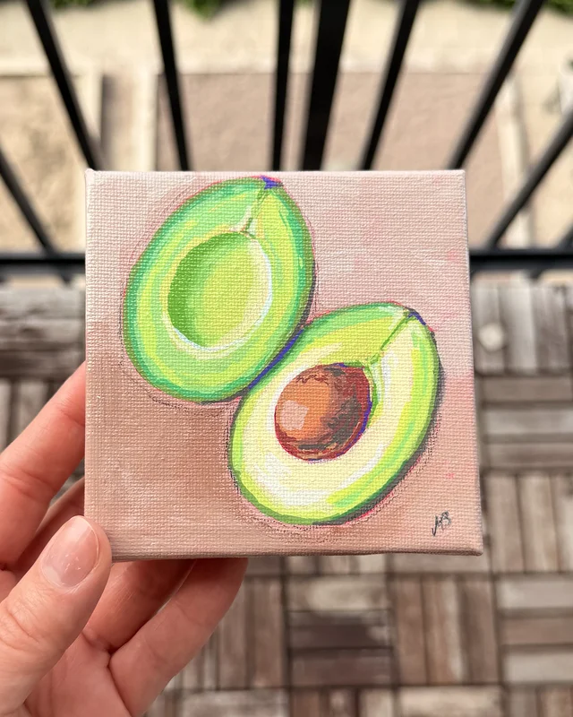 Akrylmålning Avocado Dreams av Maria Borglund