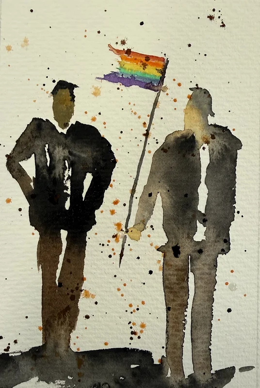 Akvarell Pride av Mikael Da Silva Eriksson