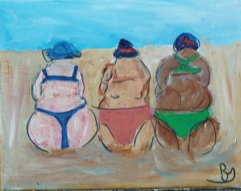 Akrylmålning Stranden av Bengt Johansson