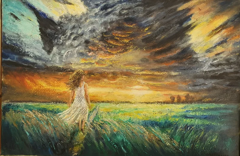 Oljemålning Kvälls upplevelse av Tony Nilsson