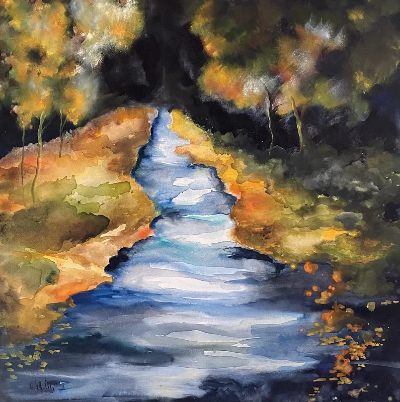 Oljemålning The autumn path av Cathrine Öberg