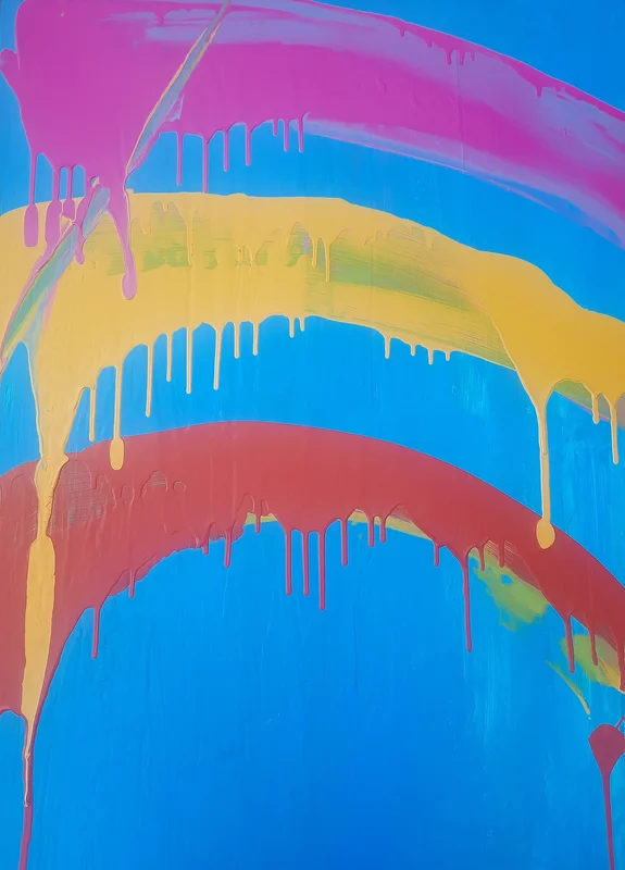 Akrylmålning Rainbow av Ylva Olofsson