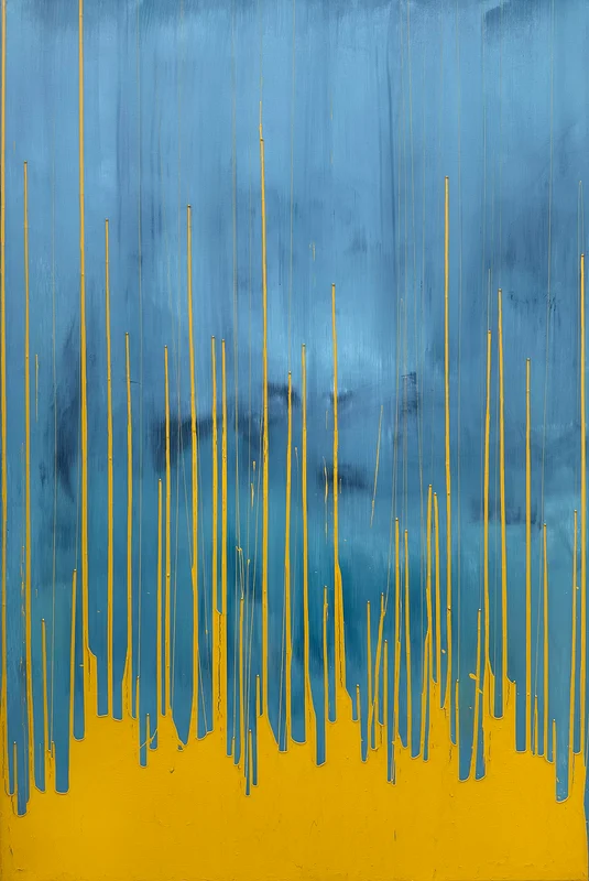 Akrylmålning Yellow Tribute av Ulf Mellander