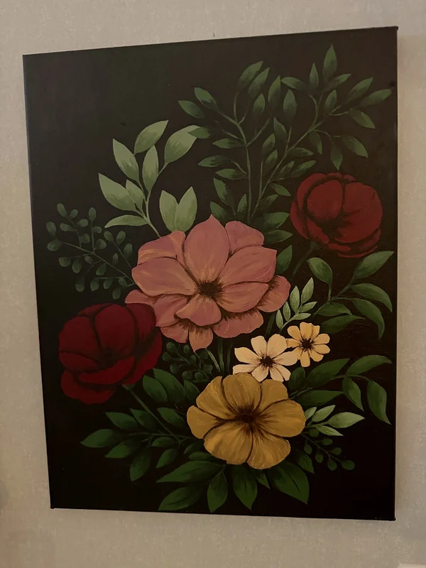 Akrylmålning Bouquet av Felicia