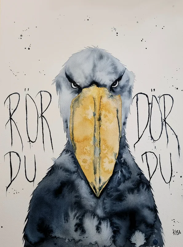 Akvarell Rör Du Dör Du av Kiba Gustafsson