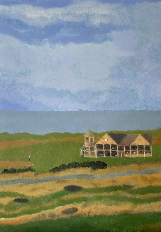Oljemålning St. Andrews Links Clubhouse, Scotland av Olga Solovyeva