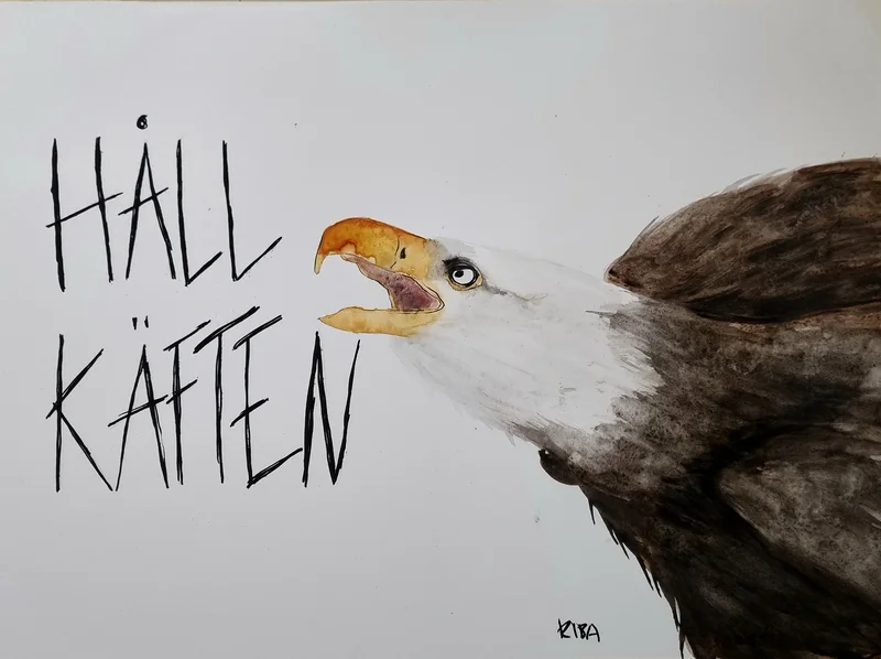 Akvarell Håll Käften av Kiba Gustafsson